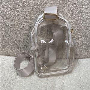 Clear Mini Backpack with White Strap